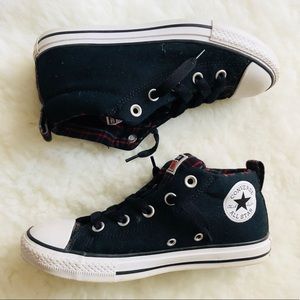 CONVERSE All Star Black Grey Red Boy Shoes Sz 3
